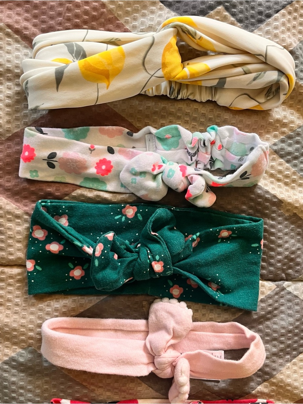 4 Pack Miscellaneous Baby Floral & Solid Knot Headband Set